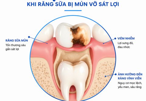 Răng Sữa Bị Mủn Vỡ Đến Sát Lợi Có Nguy Hiểm Không? Chuyên Gia MedDental Giải Đáp